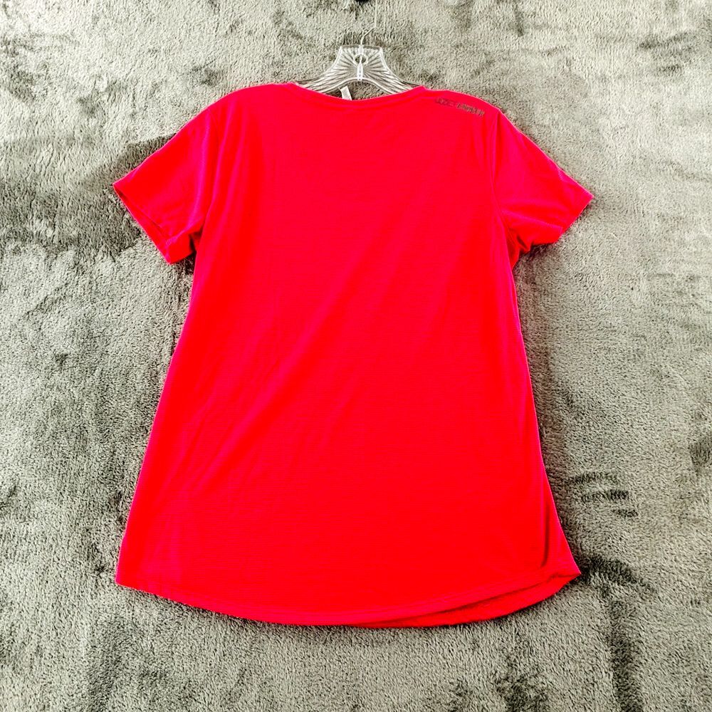 Under Armour Run Short Sleeve T-shirt Womens M Hot Pink Stripe Heat Gear - Picture 4 of 7